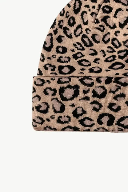 Leopard Pattern Cuffed Beanie - Bad Moms Club