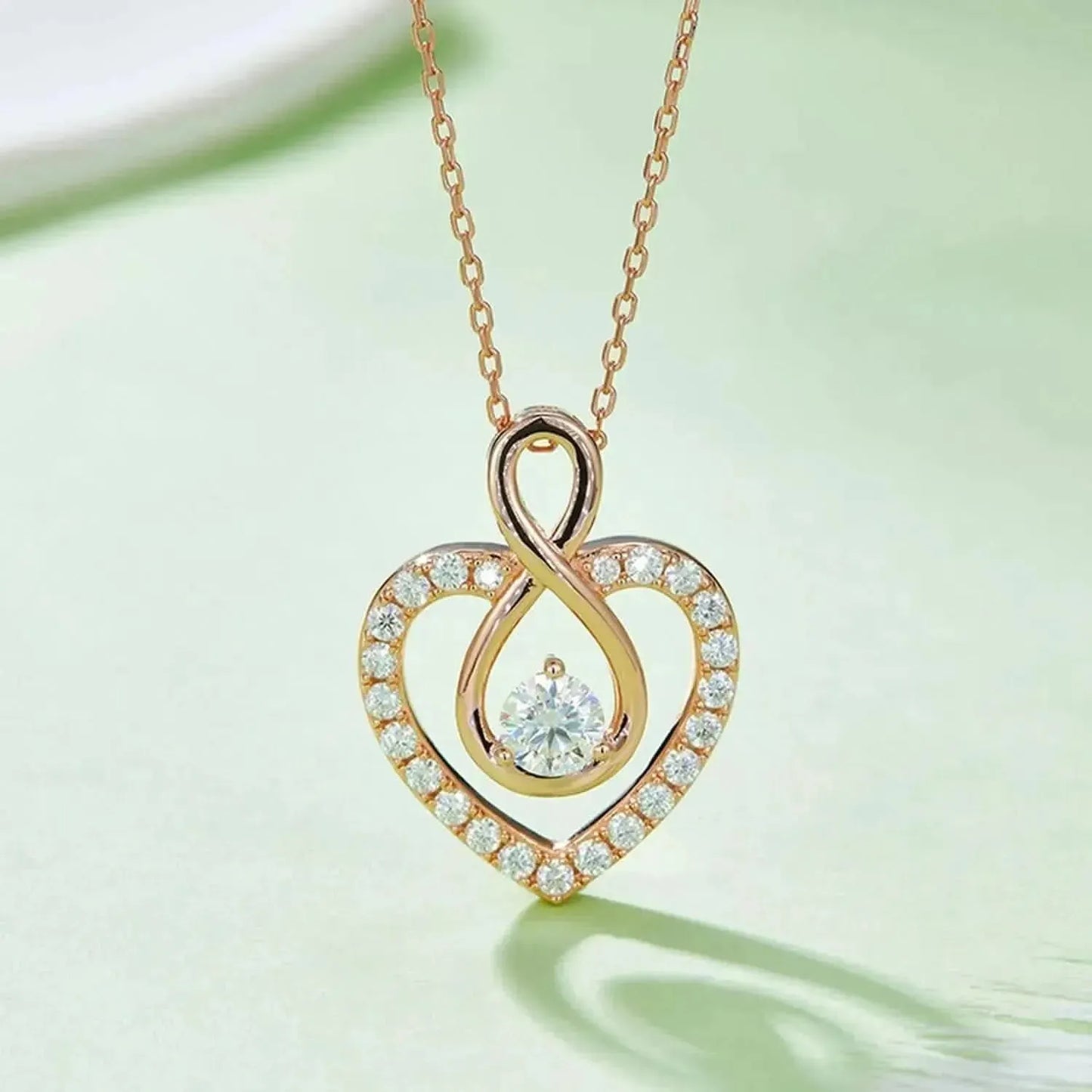 1 Carat Moissanite 925 Sterling Silver Heart Shape Necklace - Bad Moms Club
