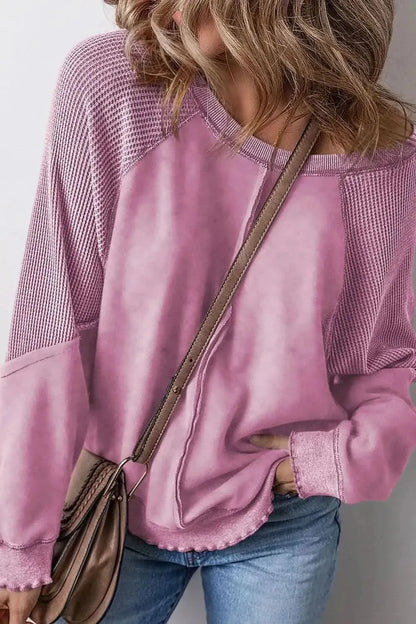 Exposed Seam Long Sleeve Sweatshirt - Bad Moms Club