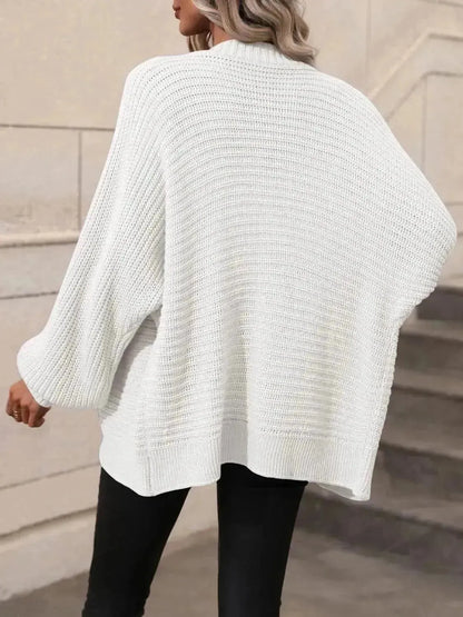 Button Down Horizontal-Ribbing Longline Cardigan - Bad Moms Club