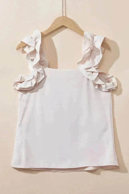 Ruffled Square Neck Tank - Bad Moms Club
