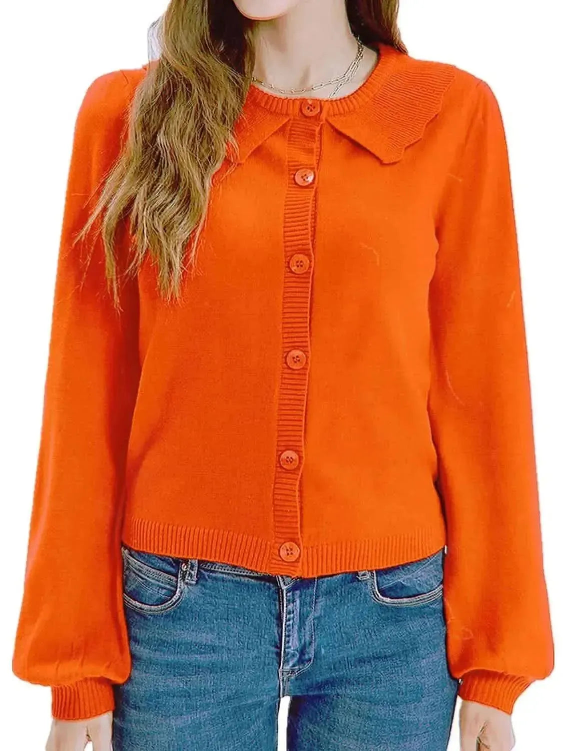 Collared Long Sleeve Button Down Cardigan - Bad Moms Club