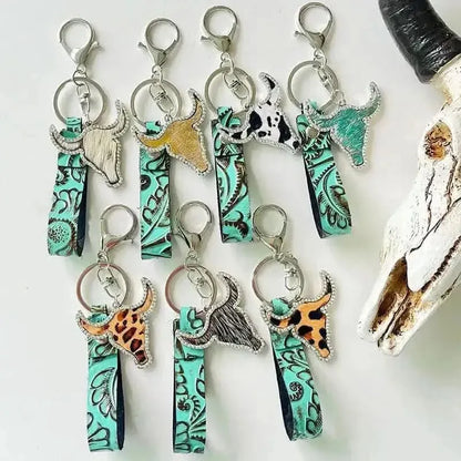 Rhinestone Bull Keychain - Bad Moms Club