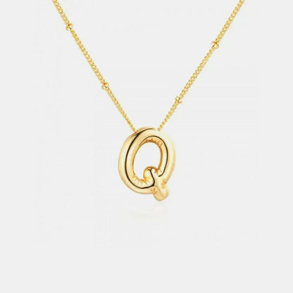 Gold-Plated Bubble Initial Necklace - Bad Moms Club