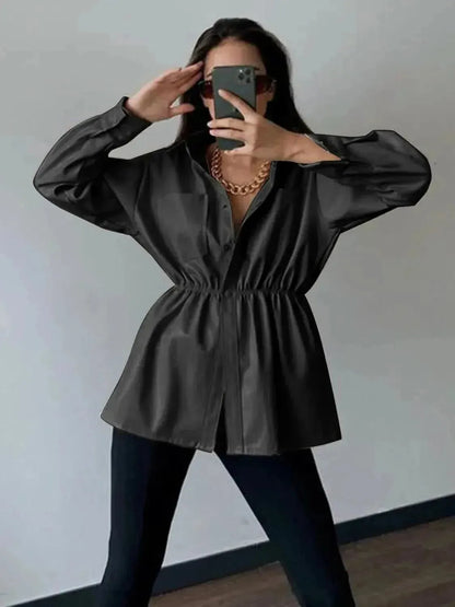 Snap Down Collared Jacket - Bad Moms Club