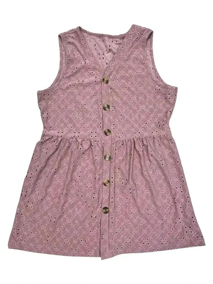 Full Size Eyelet Button Up V-Neck Tank - Bad Moms Club