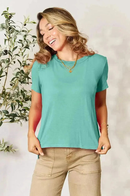 Basic Bae Full Size Round Neck Short Sleeve T-Shirt - Bad Moms Club