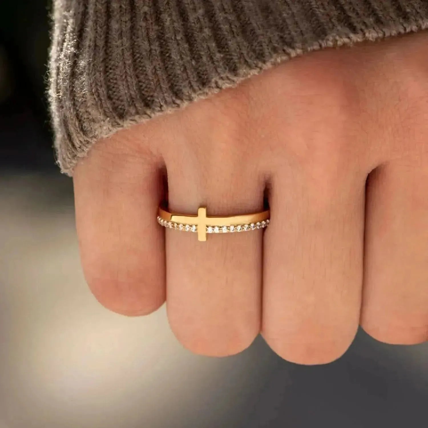 Zircon 925 Sterling Silver Cross Ring - Bad Moms Club
