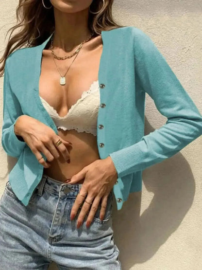 Button Up Long Sleeve Cardigan - Bad Moms Club