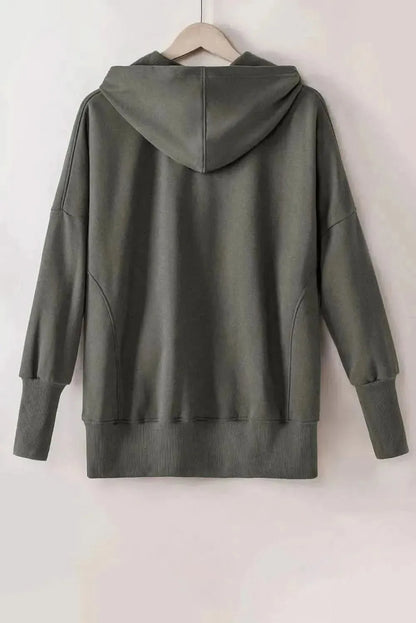 Quarter-Snap Dropped Shoulder Hoodie - Bad Moms Club