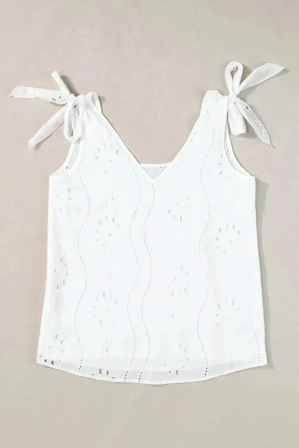 Tie Shoulder V-Neck Tank - Bad Moms Club