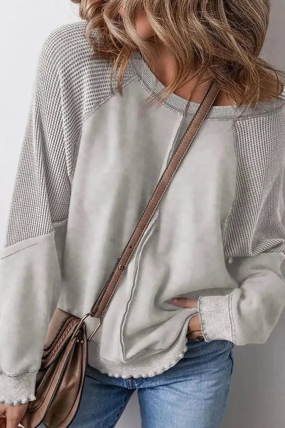 Exposed Seam Long Sleeve Sweatshirt - Bad Moms Club
