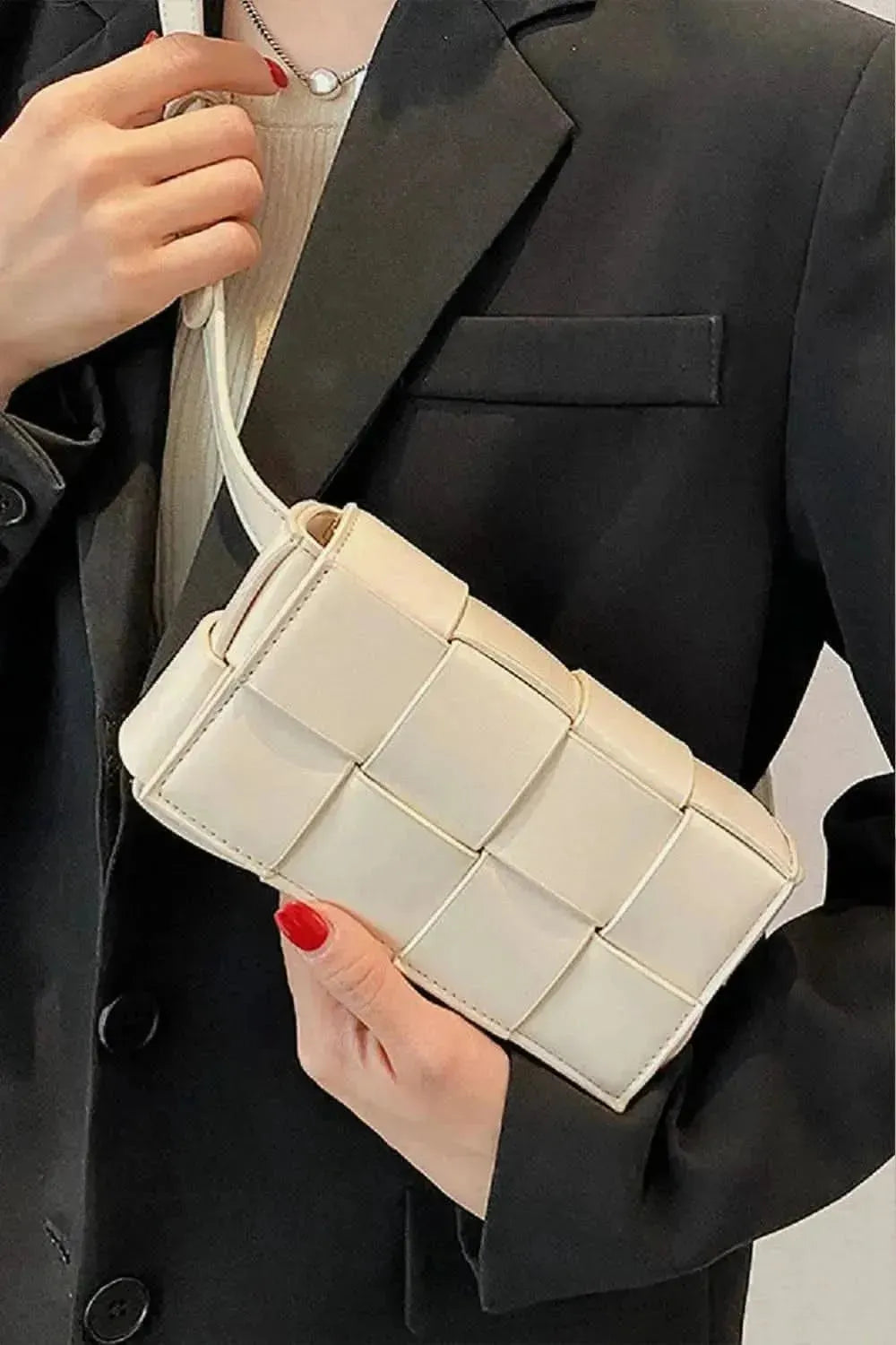 Zenana Vegan Leather Woven Crossbody Bag - Bad Moms Club