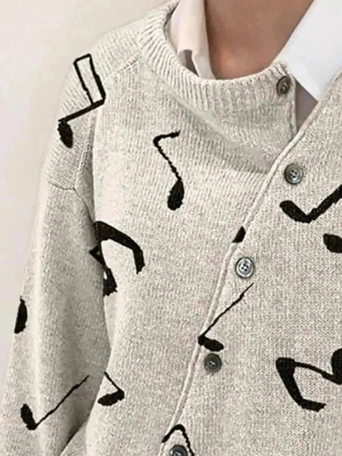 Dropped Shoulder Buttoned Cardigan - Bad Moms Club
