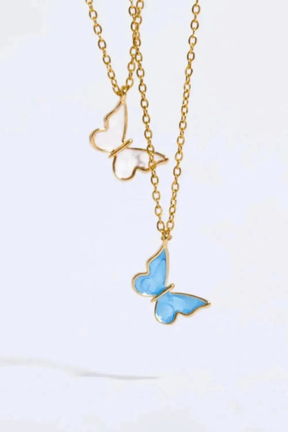Butterfly Pendant Copper 14K Gold-Plated Necklace - Bad Moms Club