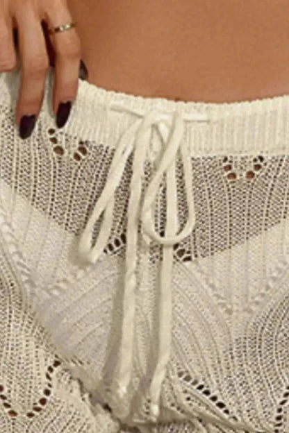 Drawstring Cutout Swim Shorts - Bad Moms Club