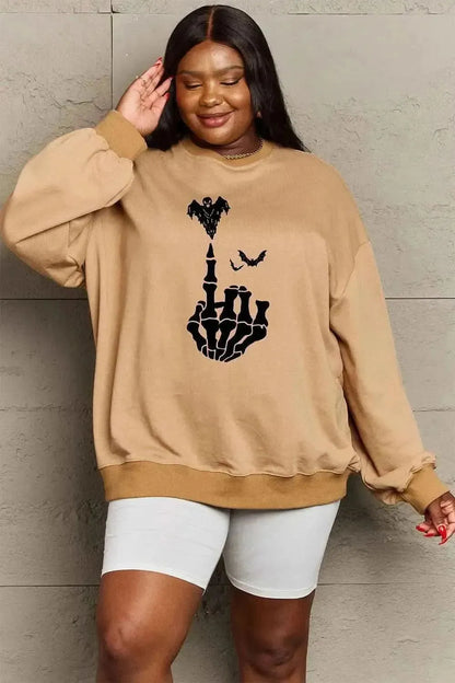 Simply Love Full Size Halloween Element Graphic Sweatshirt - Bad Moms Club
