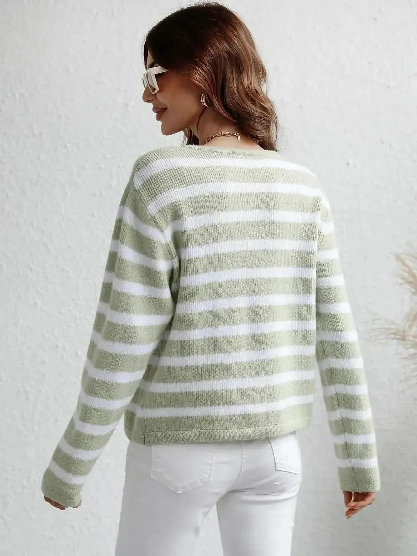 Woven Right Striped Button Front Cardigan - Bad Moms Club