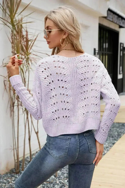 Open Front Cuffed Cropped Cardigan - Bad Moms Club