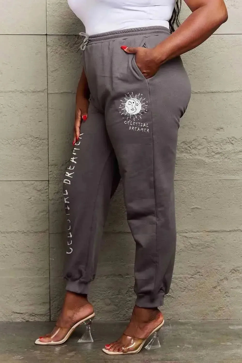Simply Love Full Size CELESTIAL DREAMER Graphic Sweatpants - Bad Moms Club