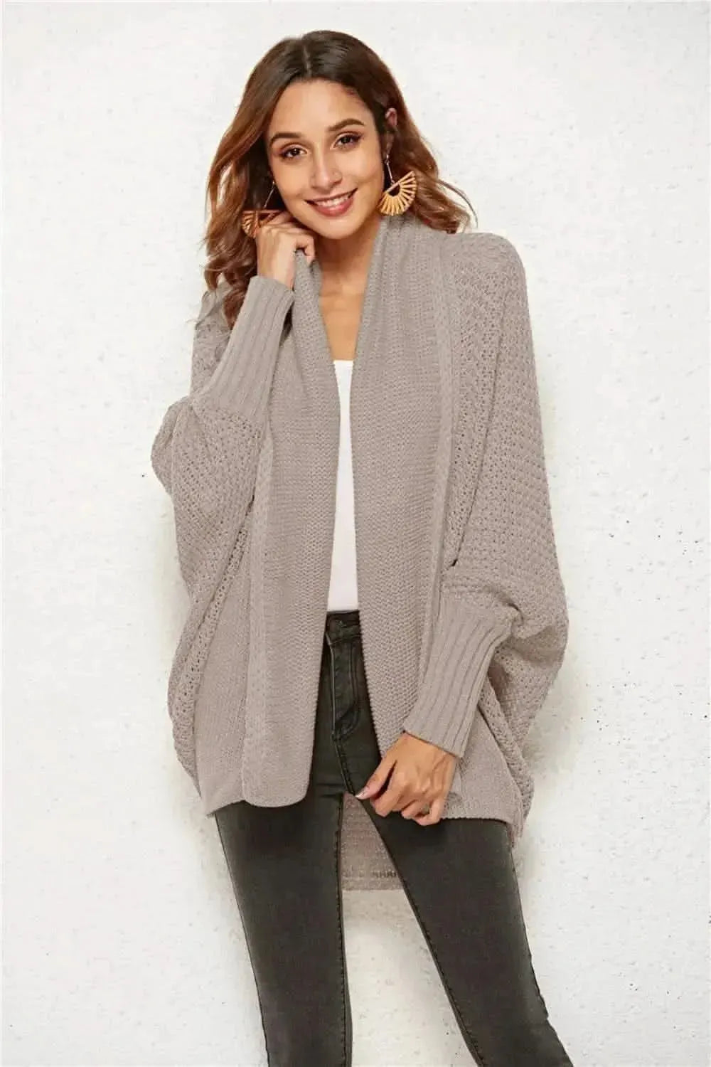 Open Front Batwing Sleeve Cardigan - Bad Moms Club