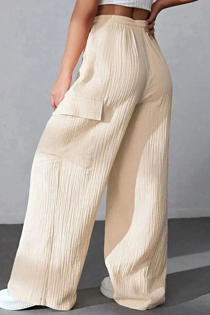 Drawstring Pocketed Wide Leg Pants - Bad Moms Club