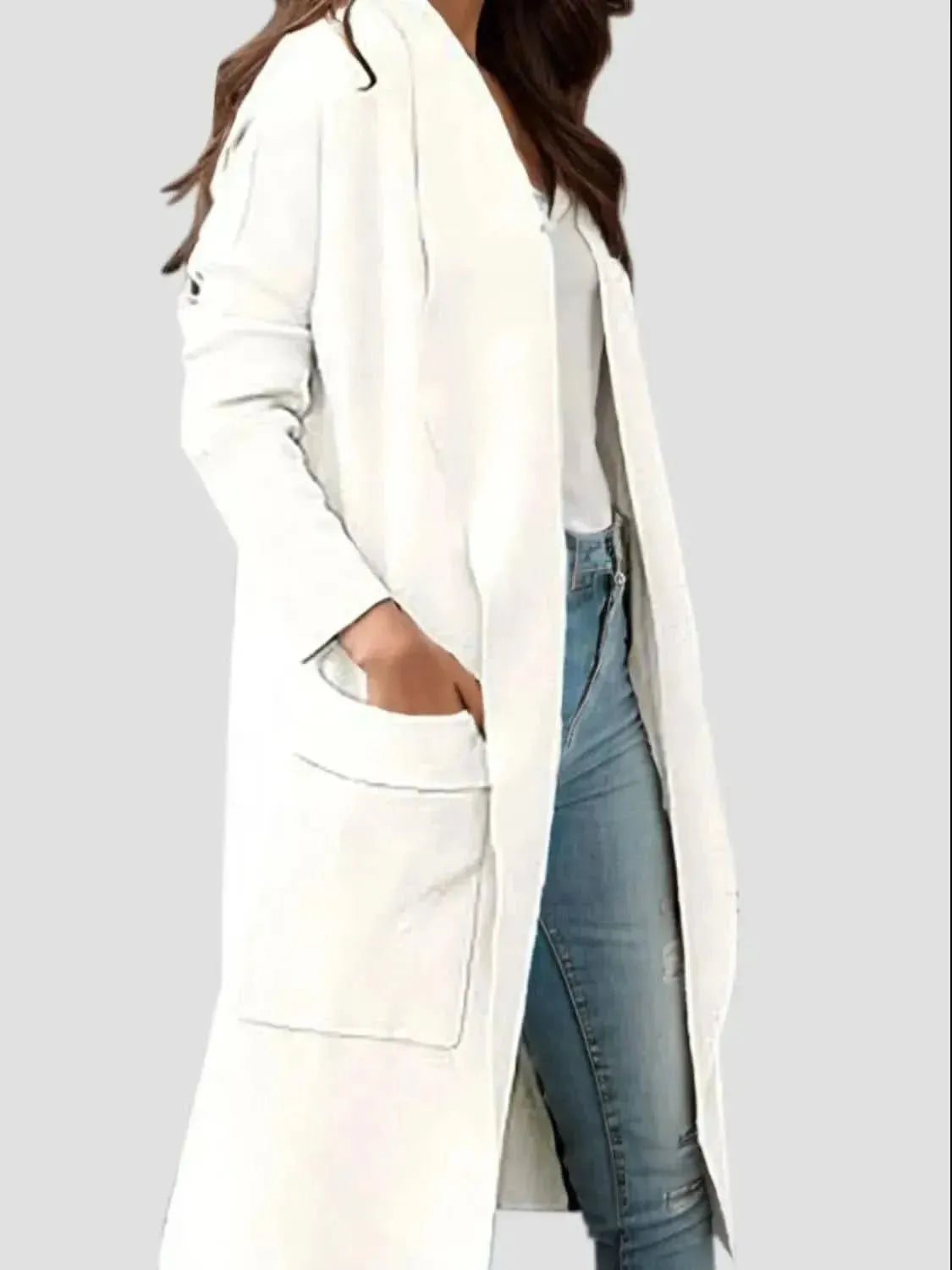 Open Front Dropped Shoulder Outerwear - Bad Moms Club