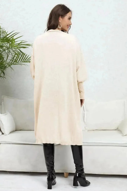 Open Front Dropped Shoulder Cardigan - Bad Moms Club