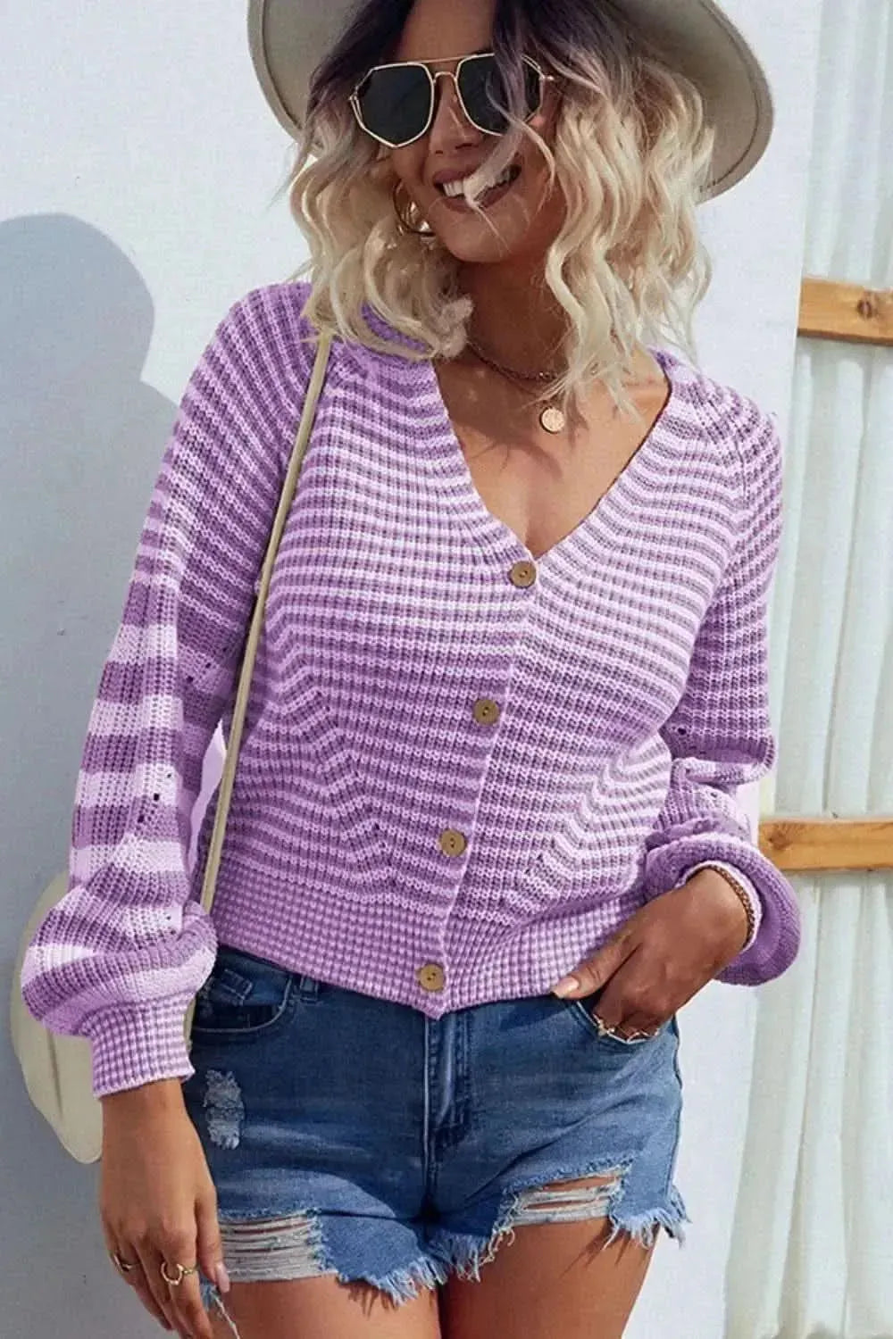 Long Sleeve V-Neck Cardigan - Bad Moms Club