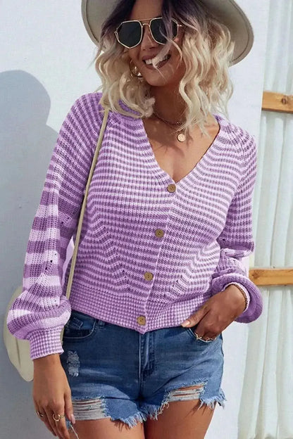 Long Sleeve V-Neck Cardigan - Bad Moms Club