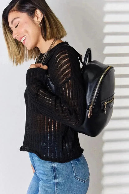 David Jones PU Leather Backpack - Bad Moms Club