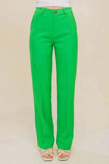 Love Tree High Waist Straight Pants - Bad Moms Club