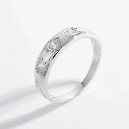 925 Sterling Silver Inlaid Zircon Ring - Bad Moms Club