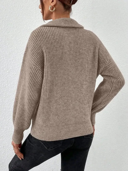 Honey Half Zip Dropped Shoulder Sweater - Bad Moms Club