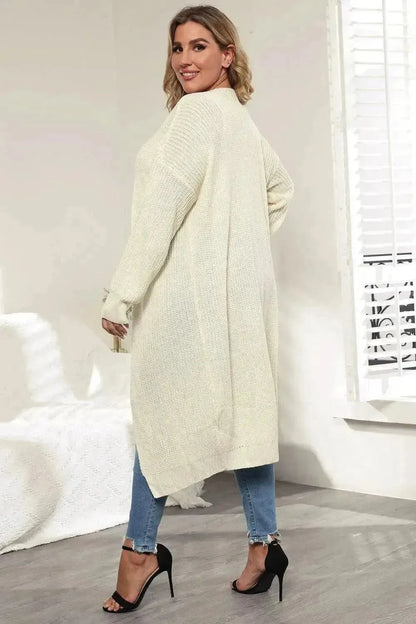 Plus Size Open Front Long Sleeve Cardigan - Bad Moms Club
