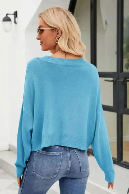 V-Neck Button Down Cardigan - Bad Moms Club