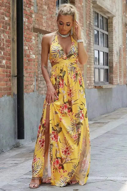 Halter Neck Split Dress - Bad Moms Club