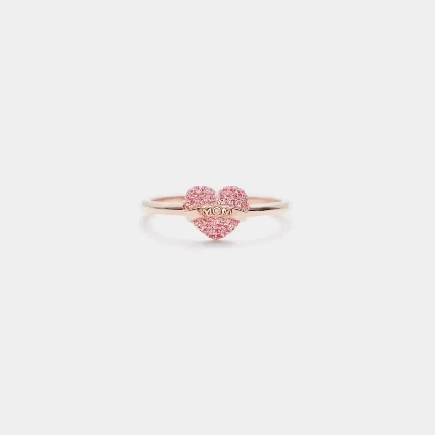 MOM Heart Shape 925 Sterling Silver Engraved Ring - Bad Moms Club