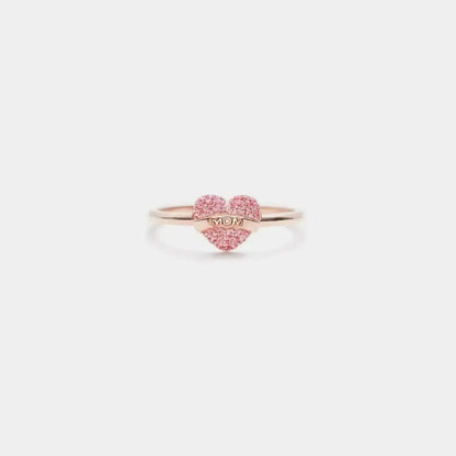 MOM Heart Shape 925 Sterling Silver Engraved Ring - Bad Moms Club
