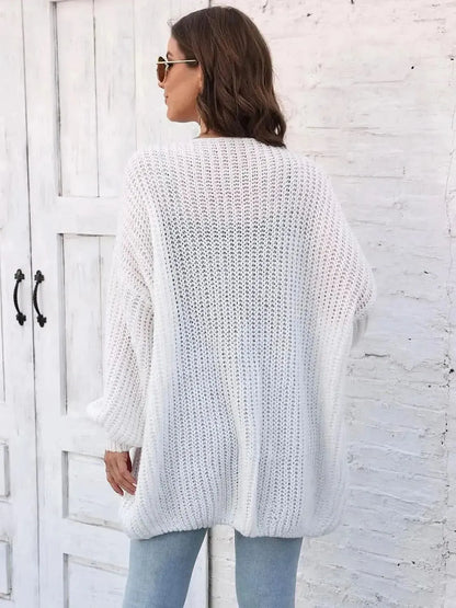 Open Front Dropped Shoulder Longline Cardigan - Bad Moms Club