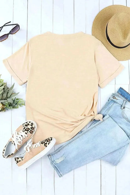 Corn Letter Graphic Cuffed Tee - Bad Moms Club