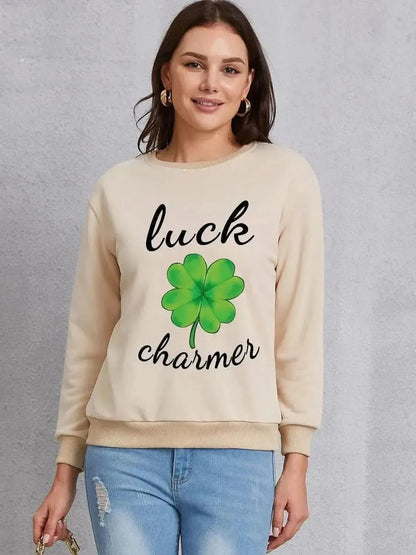 LUCK CHARMER Round Neck Sweatshirt - Bad Moms Club