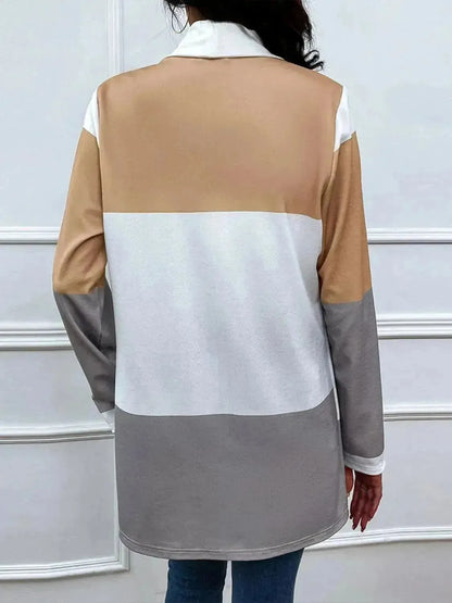 Color Block Open Front Cardigan - Bad Moms Club