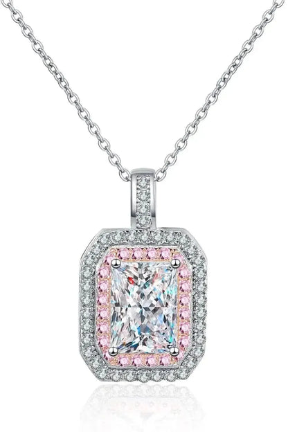 1 Carat Moissanite Geometric Pendant Chain Necklace - Bad Moms Club