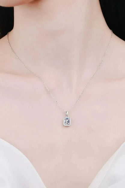 Square Moissanite Pendant Chain Necklace - Bad Moms Club