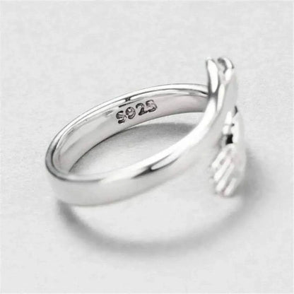 Hug Shape 925 Sterling Silver Bypass Ring - Bad Moms Club