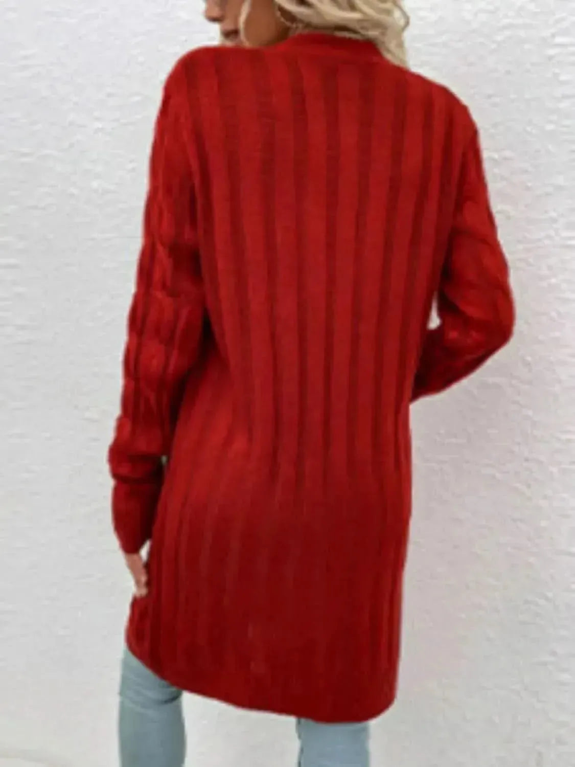 Cable-Knit Button Down Cardigan with Pockets - Bad Moms Club
