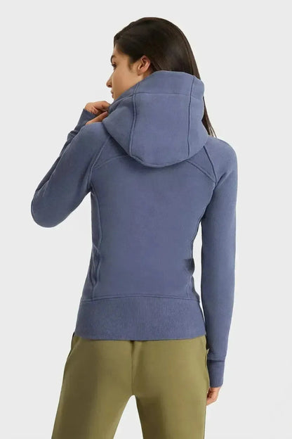 Zip Up Seam Detail Hooded Sports Jacket - Bad Moms Club