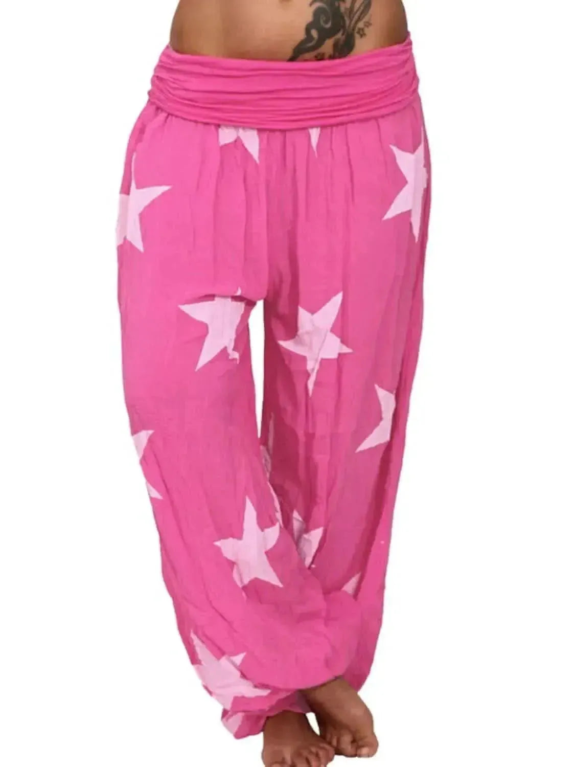 Ivy Lane Full Size Ruched High Waist Printed Pants - Bad Moms Club