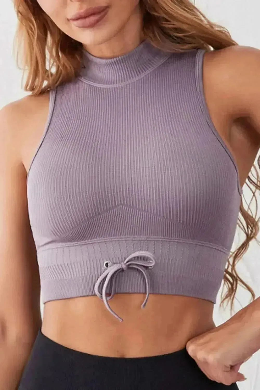 Mock Neck Ribbed Sports Tank - Bad Moms Club